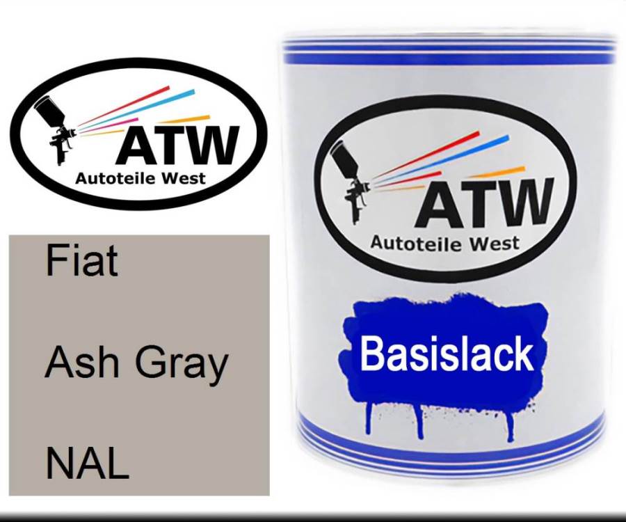 Fiat, Ash Gray, NAL: 1L Lackdose, von ATW Autoteile West.